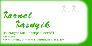 kornel kasnyik business card